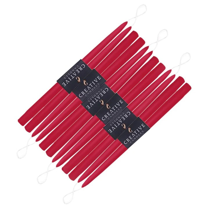 6 pack of Holiday Red 18" Taper Candle Pairs