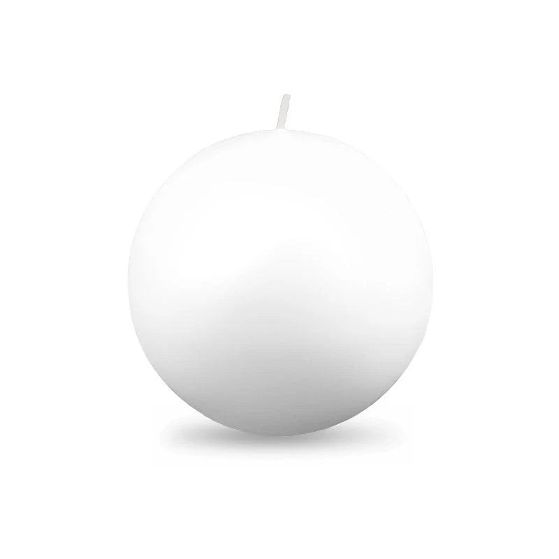 White Ball Candles (2"-4" diameter)