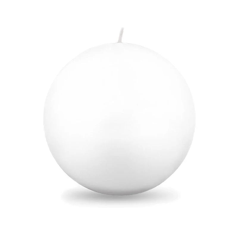 White Ball Candles (2"-4" diameter)
