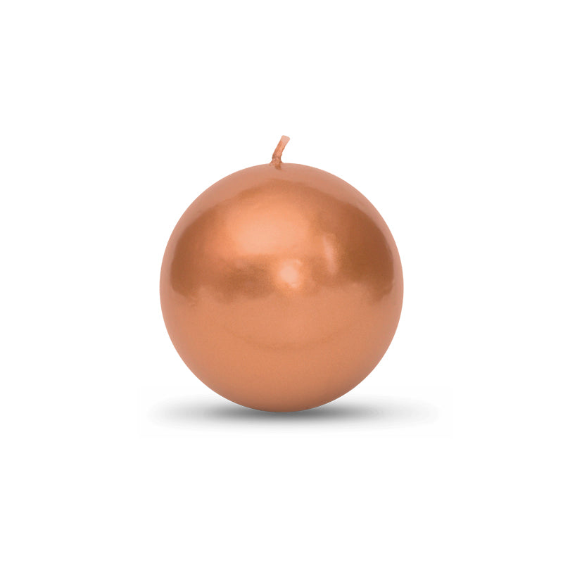 Copper Metallic Ball Candle - Medium 2 3/8"