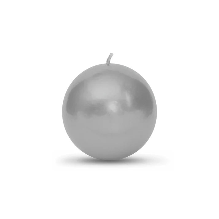 Metallic Silver Ball Candles (2"-4" diameter)