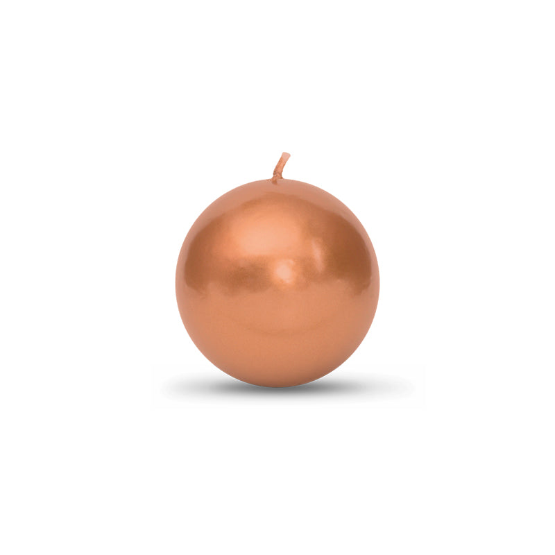 Copper Metallic Ball Candle - Small 2"