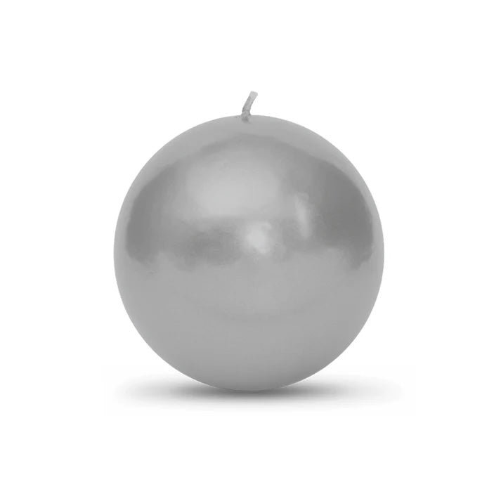 Metallic Silver Ball Candles (2"-4" diameter)
