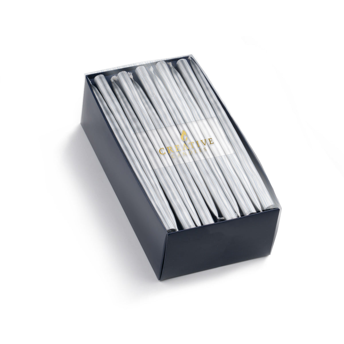 Chanukah Taper Candles - 45/box - silver