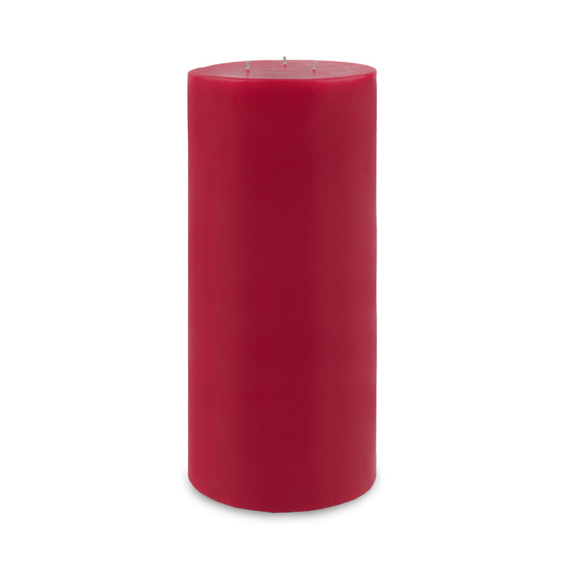 Crimson Contemporary Pillar Candle (6" diameter)
