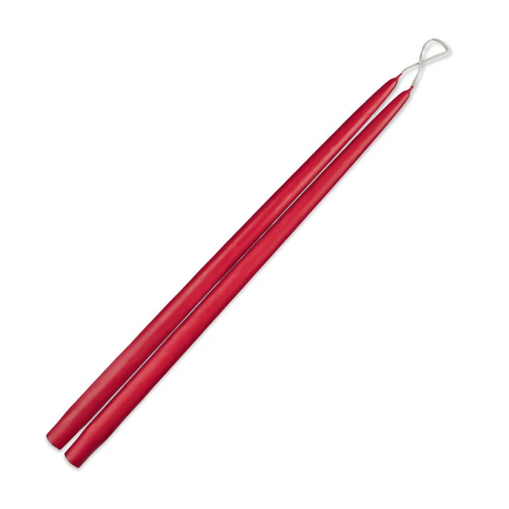 Holiday Red 18" Taper Candle Pairs with 7/8" diameter