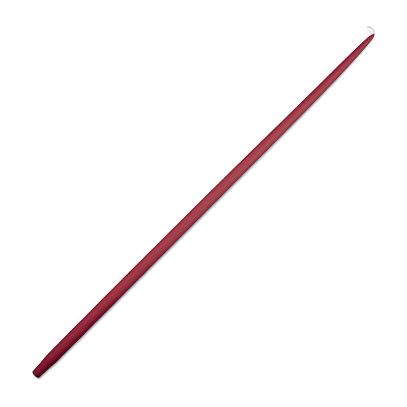 Crimson 36" taper candle with 7/8" diameter
