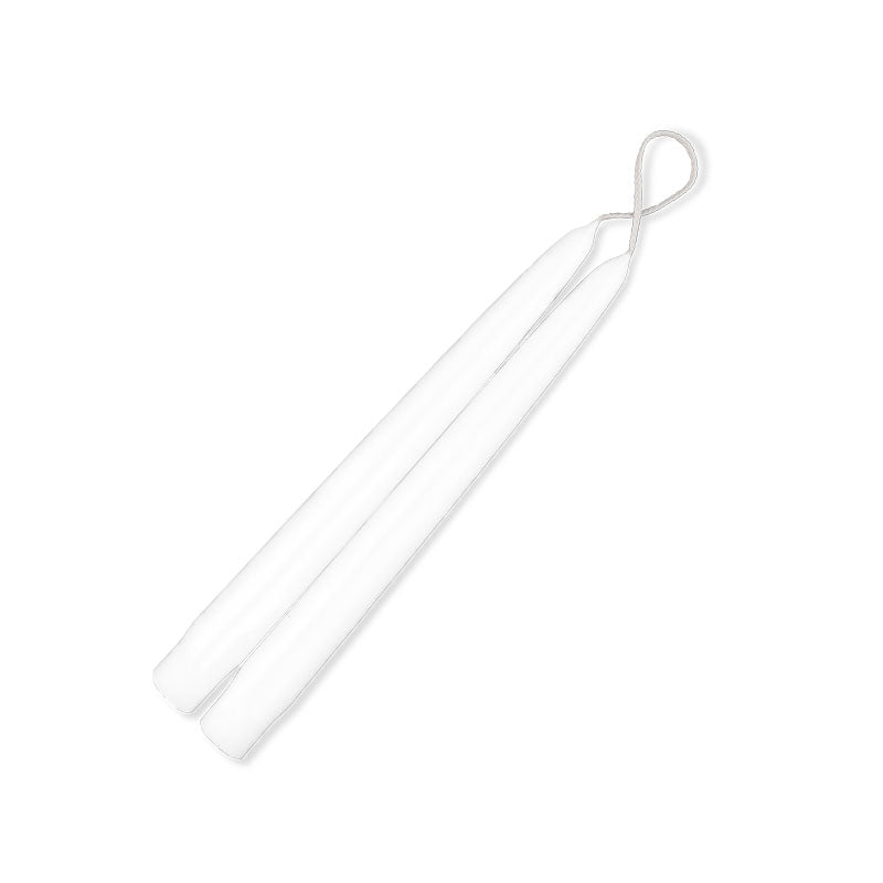 White 9" Taper Candle Pair with 7/8" diameter