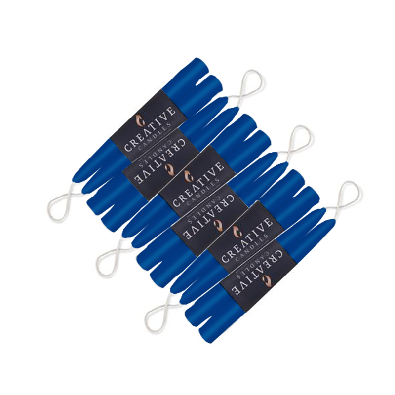 royal blue taper candles - 12 pack