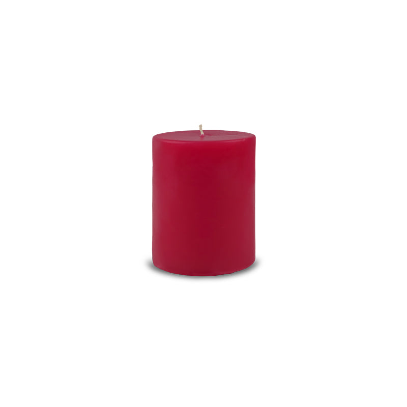 Classic Pillar Candle 3" x 4" - Holiday Red