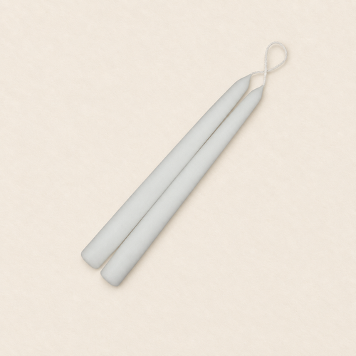 A pair of 9 inch Highland Mist taper candles, hand-dipped by Creative Candles