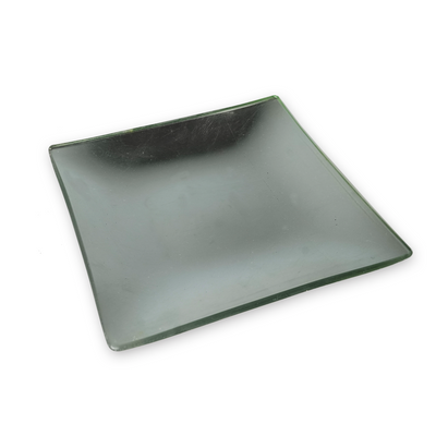 Square Metallic-Finish Silver Pillar Plates - 8"x8"