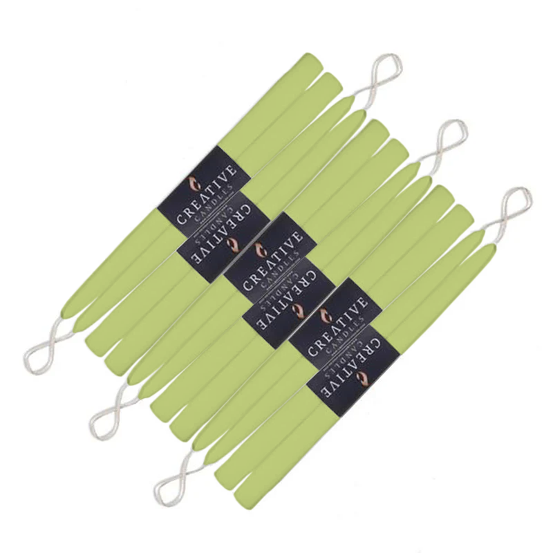 12 pack of 12 inch classic taper candles in shade Pistachio