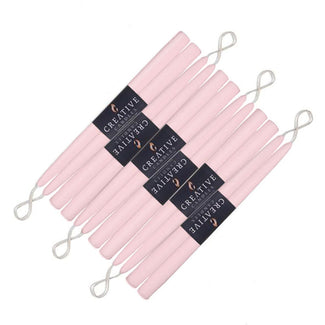 12 pack of 12 inch classic taper candles in shade Petal Pink