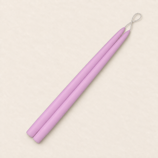 A pair of 18 inch Wisteria taper candles, hand-dipped by Creative Candles
