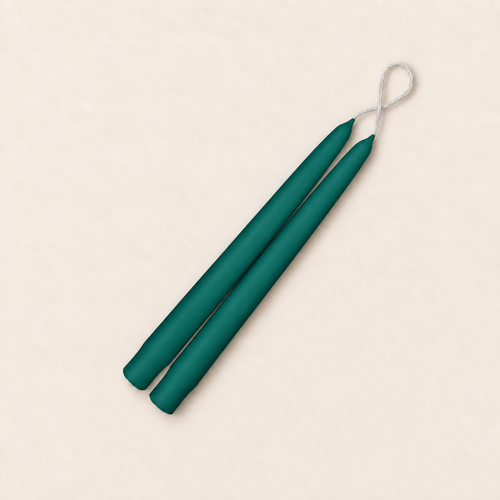 A pair of 9 inch Turquoise taper candles, hand-dipped by Creative Candles