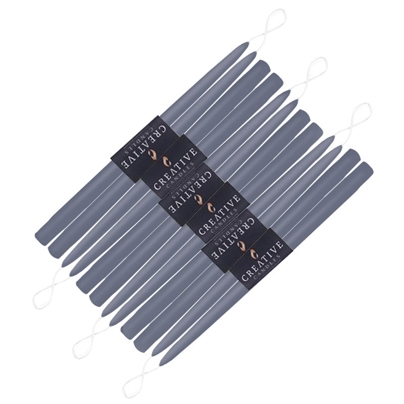 12 pack of 18 inch classic taper candles in shade Cornflower