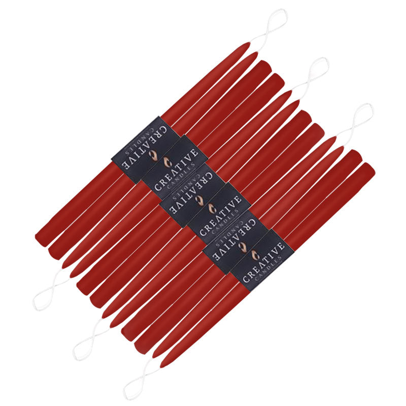 12 pack of 18 inch classic taper candles in shade Crimson
