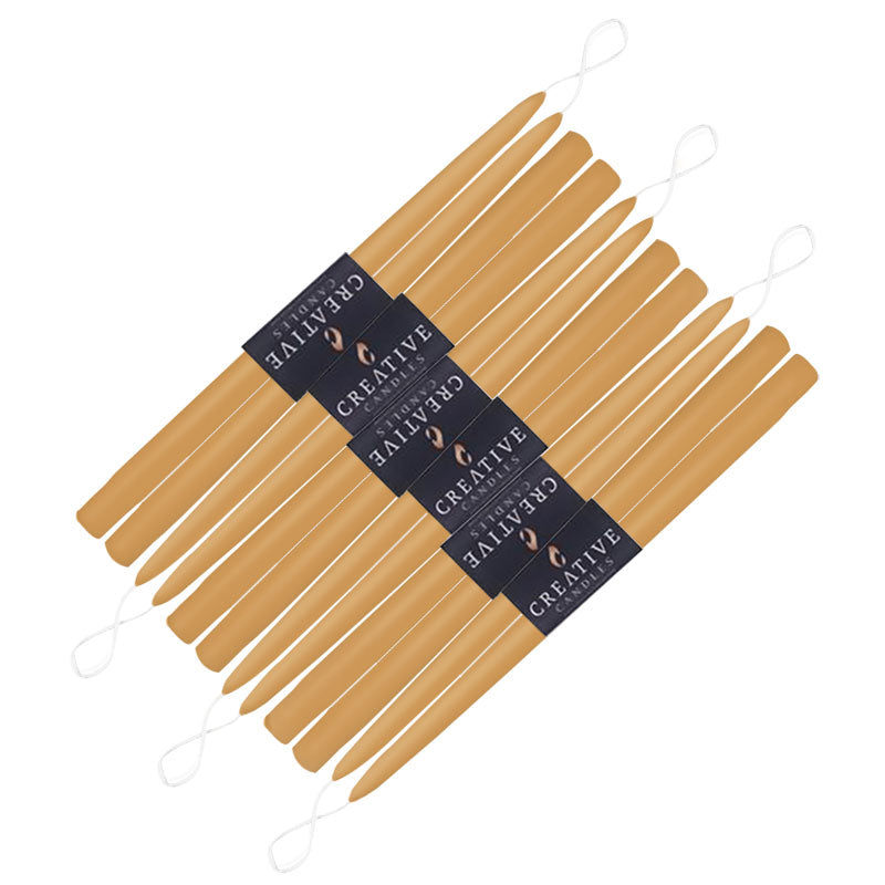 12 pack of 18 inch classic taper candles in shade Maize