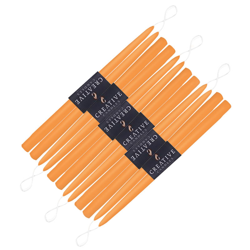 12 pack of 18 inch classic taper candles in shade Mango
