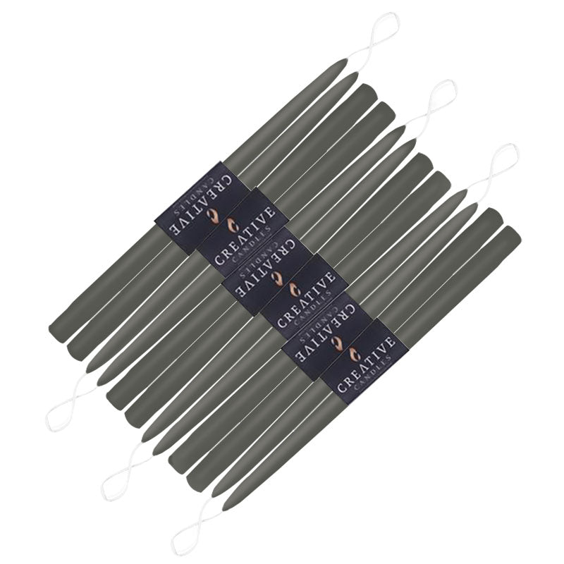 12 pack of 18 inch classic taper candles in shade Pewter