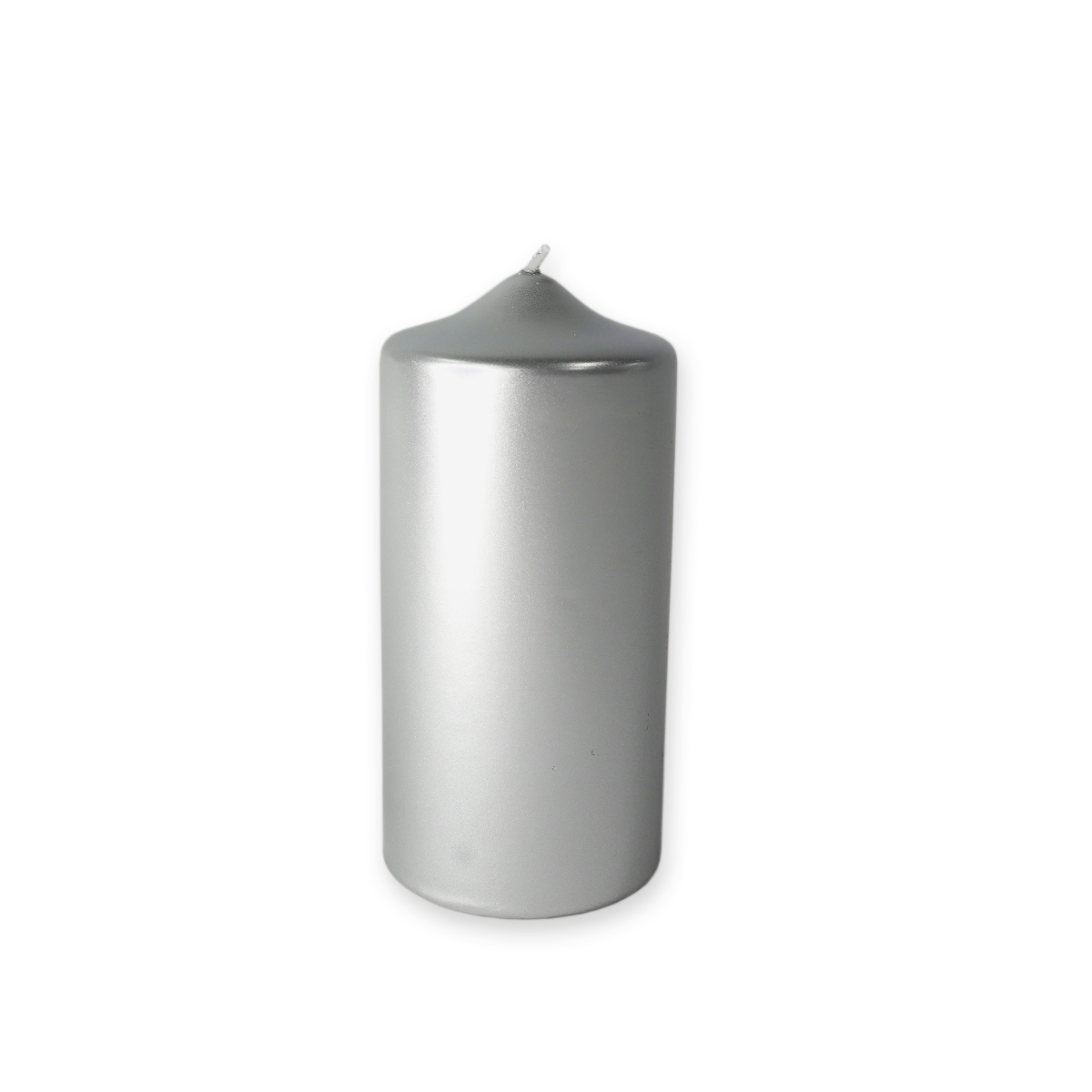 Nearly Perfect 3"x6" Silver Pillar Candle