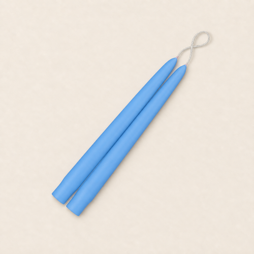A pair of 9 inch Hydrangea taper candles, hand-dipped by Creative Candles