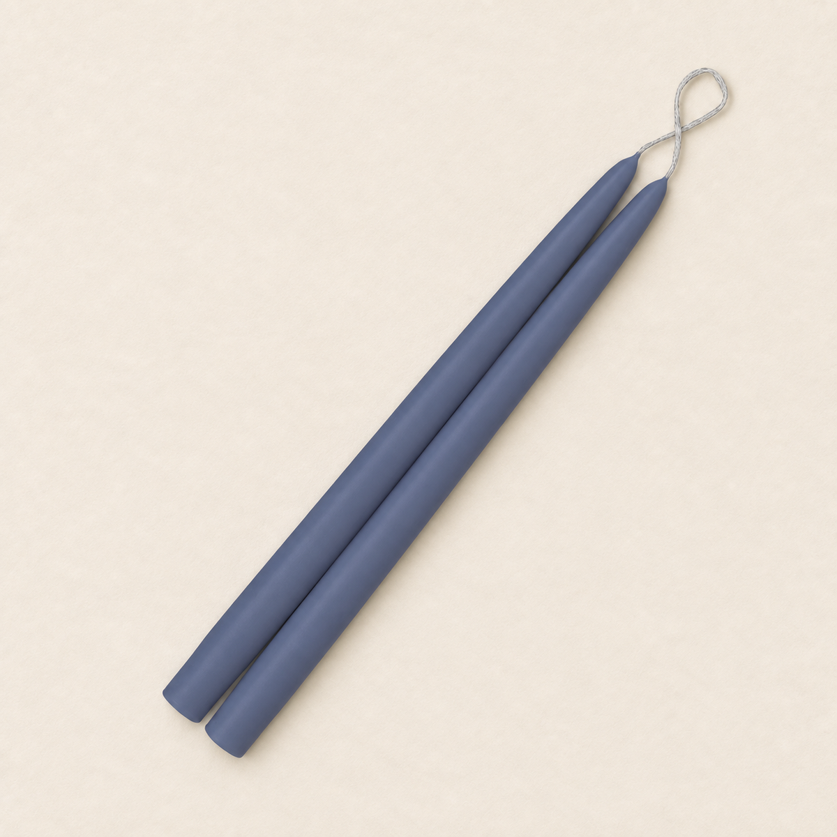 A pair of 12 inch Cornflower taper candles, hand-dipped by Creative Candles