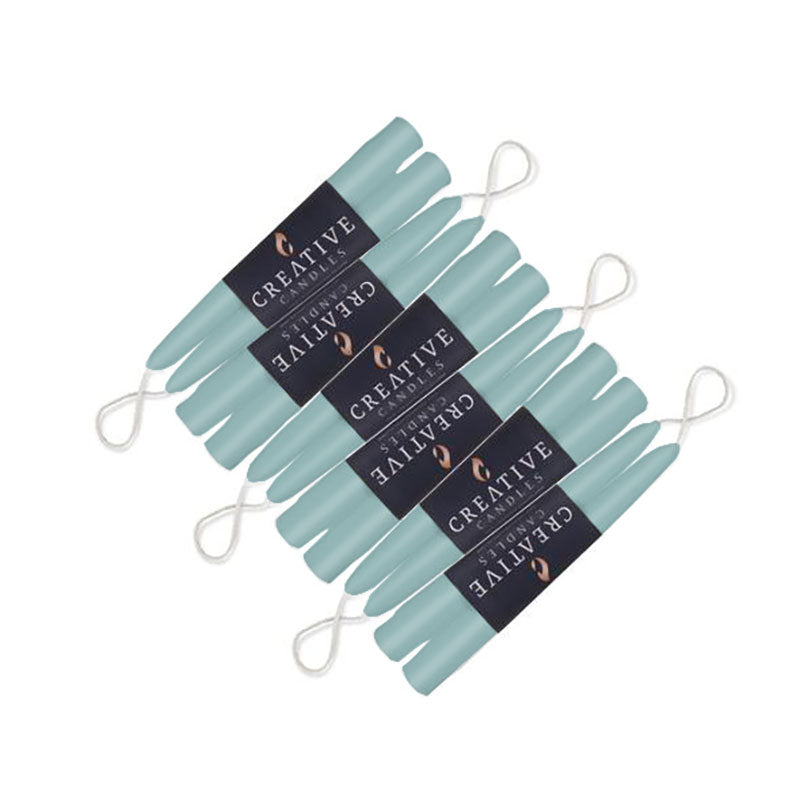 6 inch taper candles, 12 pack - Aquamarine