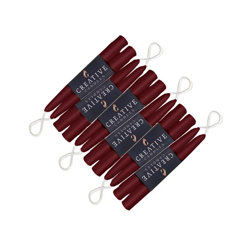 Taper Candles 6" - 12-pack French Bordeaux