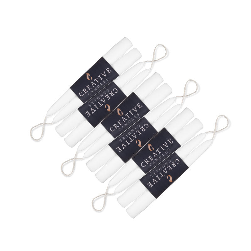 6 pack of White 6" Taper Candle Pairs
