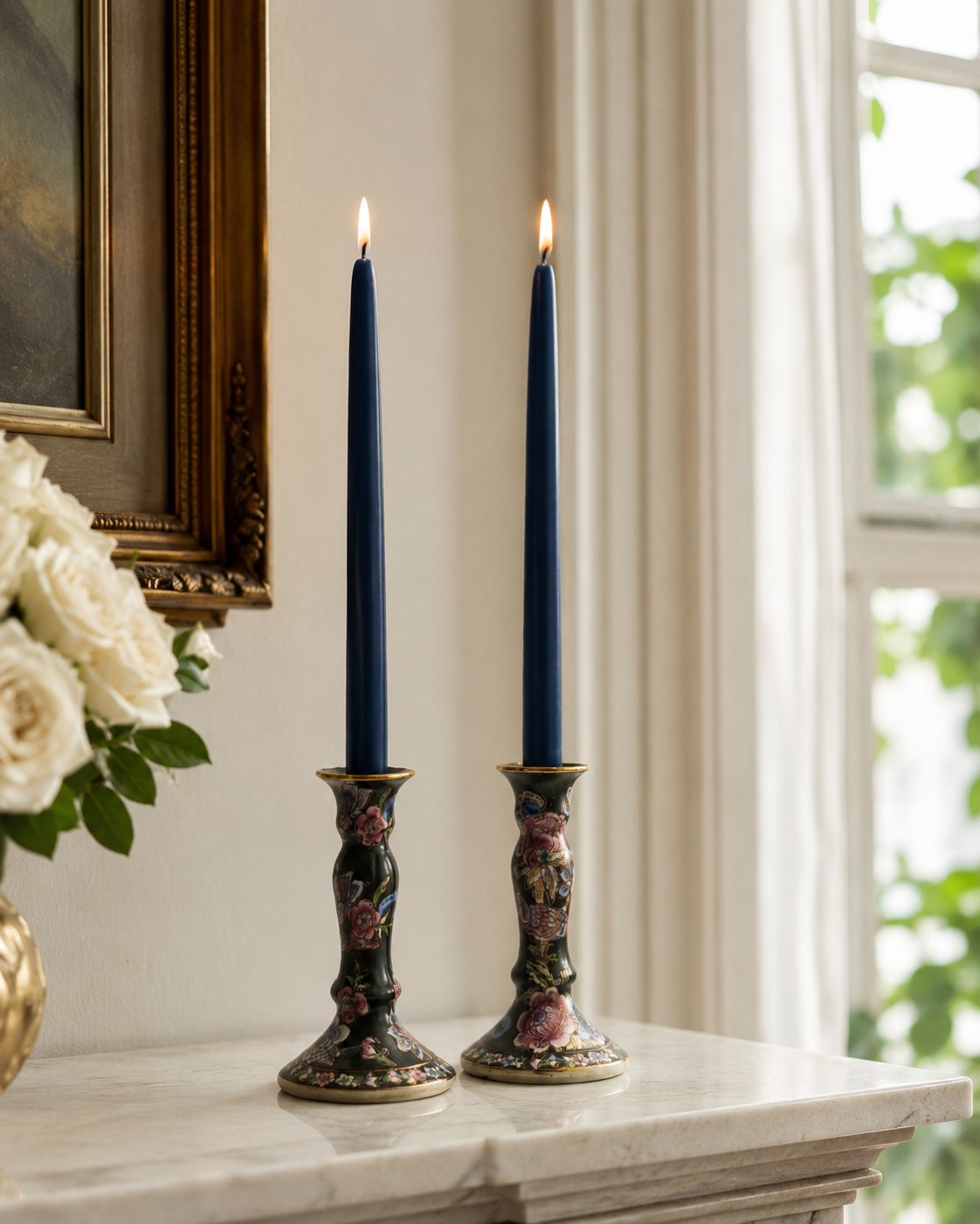 Taper Candles (7/8" diameter) - Navy Blue
