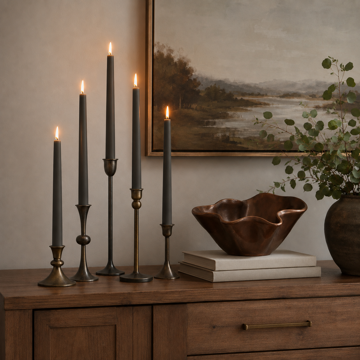 Taper Candles (7/8" diameter) - Pewter