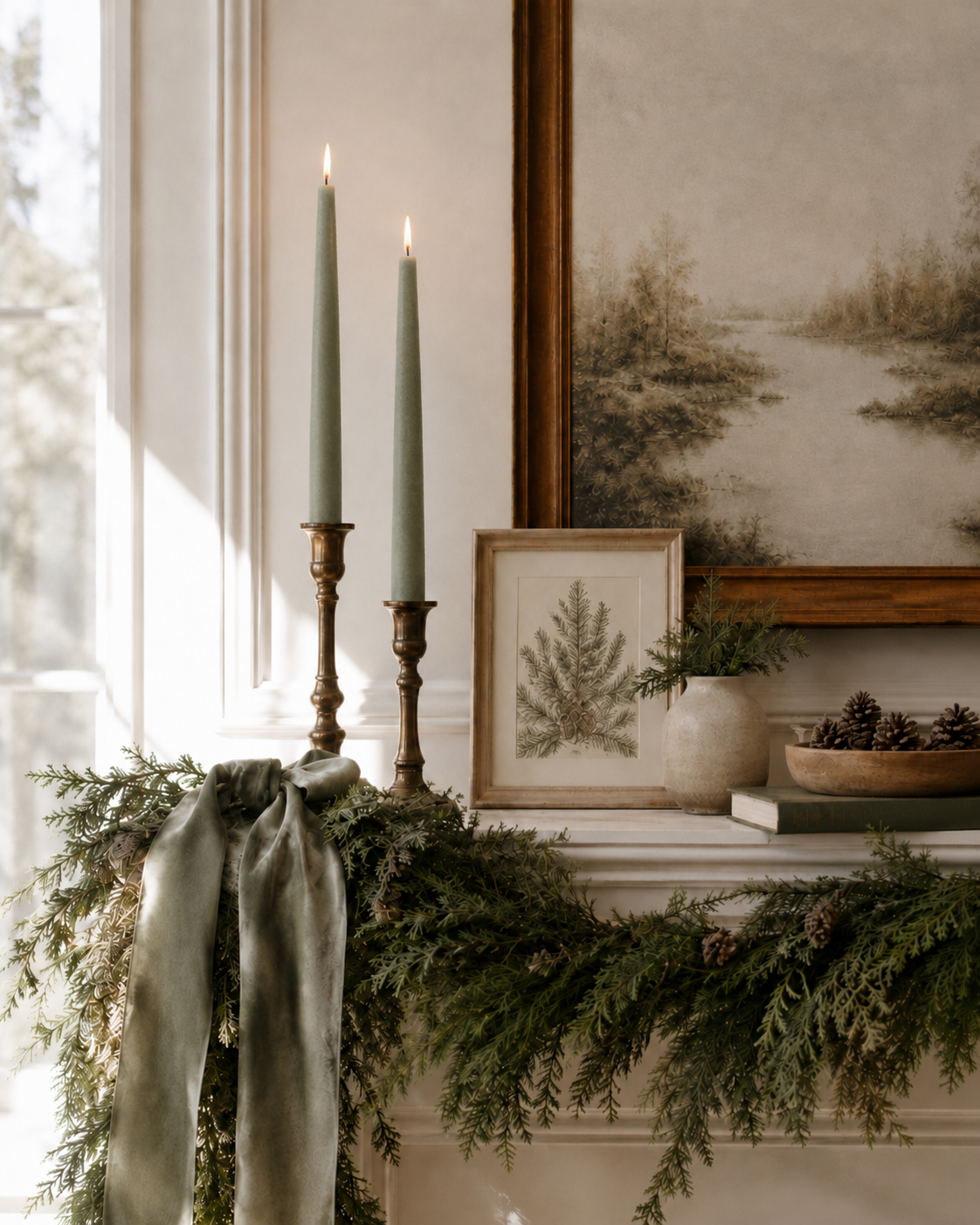 Taper Candles (7/8" diameter) - Soft Sage