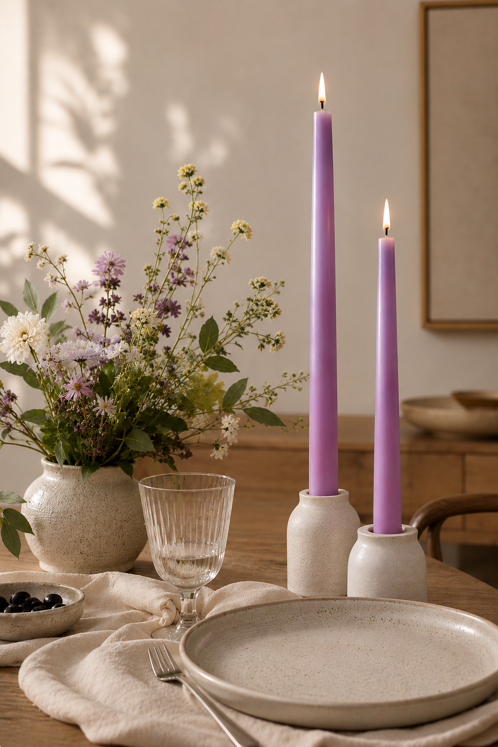 Taper Candles (7/8" diameter) - Wisteria