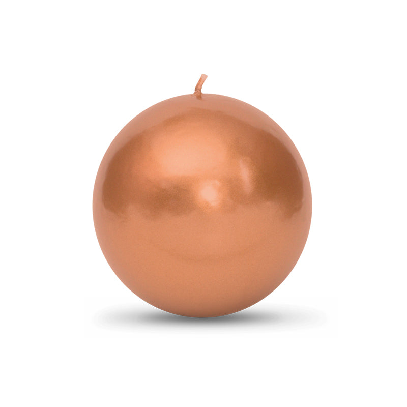 Copper Metallic Ball Candle - Large 3 1/8"