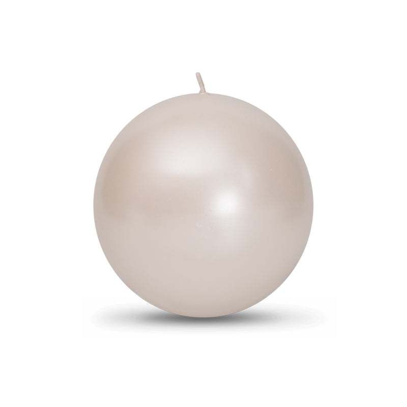 Pearl Metallic Ball Candle - Large 3 1/8"