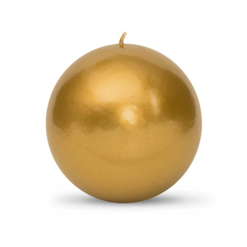 Gold Metallic Ball Candle - Extra Large 4"