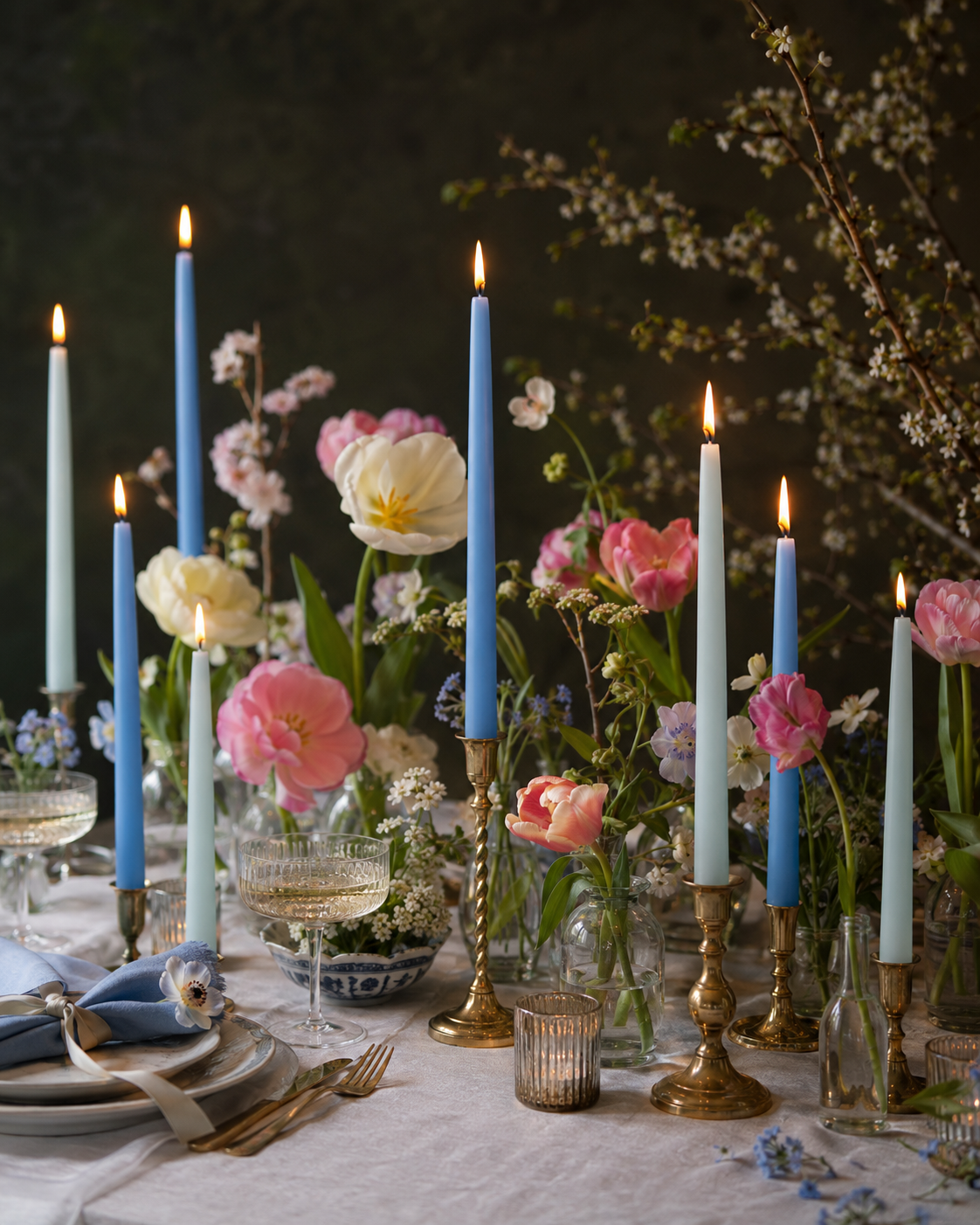 Taper Candles (7/8" diameter) - Hydrangea