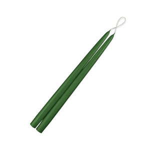 Holly Green 15" taper candle pair with a 7/8" diameter