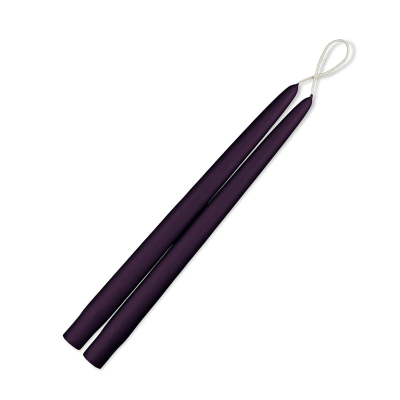 12in taper candle eggplant color