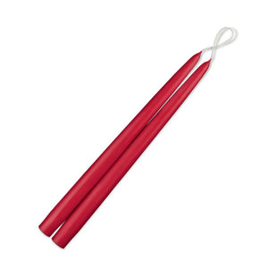 Holiday Red 12" Taper Candle Pairs with 7/8" diameter