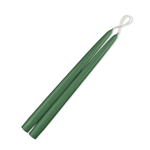 12" Taper candle with a 7/8" diameter in the color Holly Green