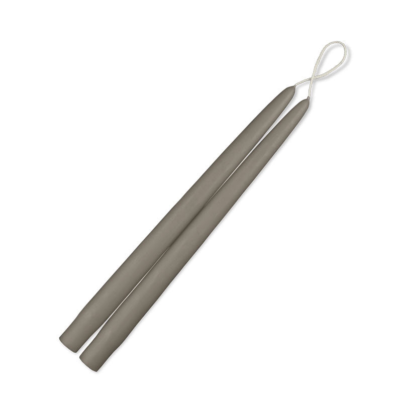 Paris Gray 12" taper candle pair with 7/8" diameter