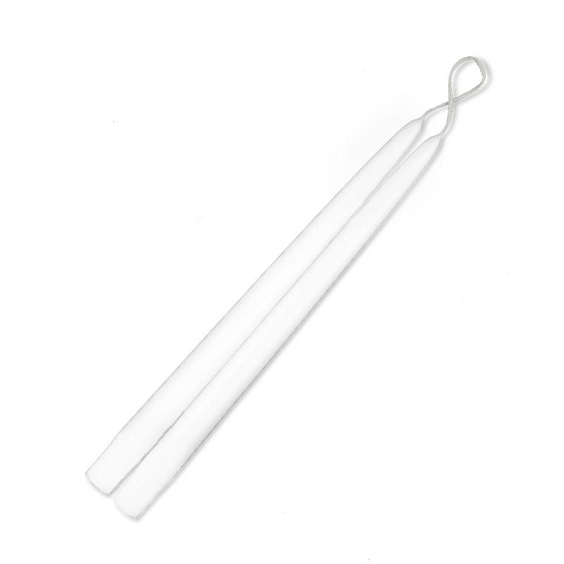 White 12" Taper Candle Pair with 7/8" diameter