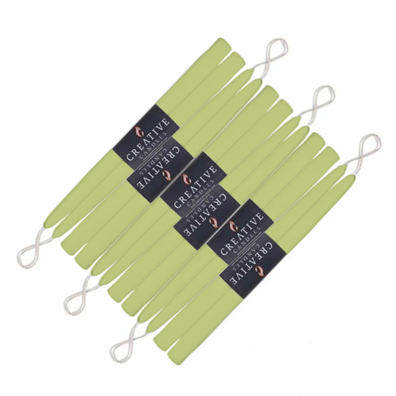 12 pack of 12 inch classic taper candles in shade Pistachio