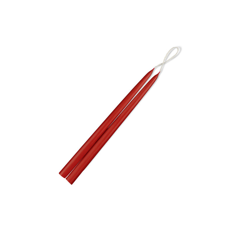 Crimson Red 6" Thin Taper Candle Pair with 1/2" diameter