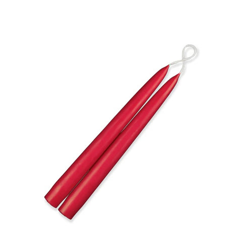 Holiday Red 9" Taper Candle Pairs with 7/8" diameter