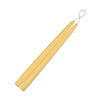 Pair of 12 inch taper candles in shade Honeysuckle