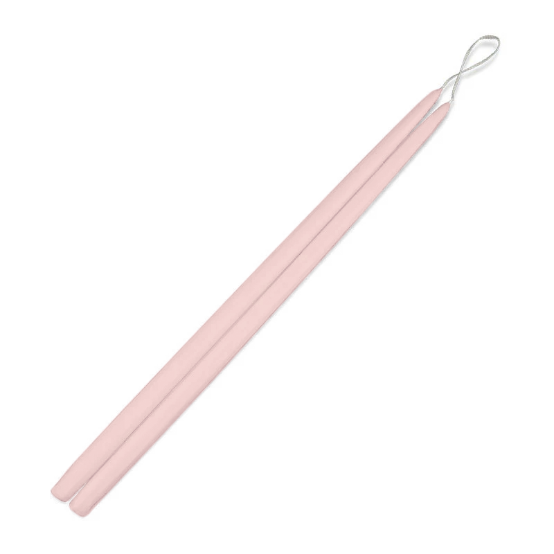 Pair of 24 inch taper candles in shade Petal Pink